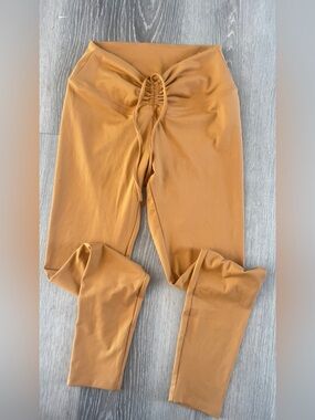 Active USA Kids Ruched Front Leggings - Mustard Yellow